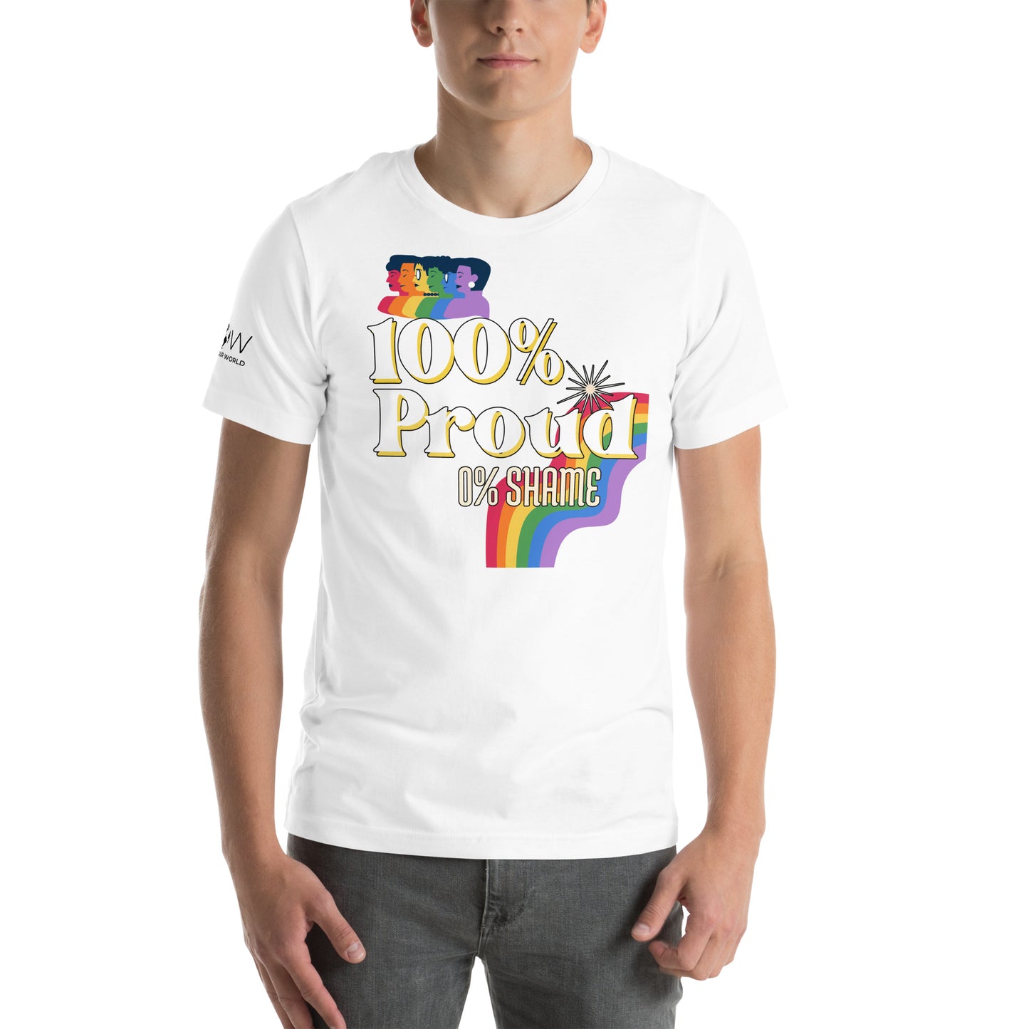 100% Proud White Motivational Men's T-Shirt