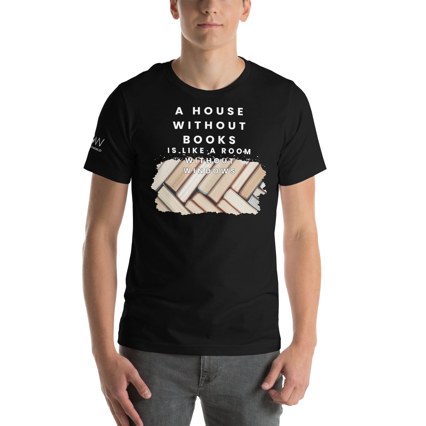 A House Without Books – Minimalist Stack Black Motivational Men's T-Shirt