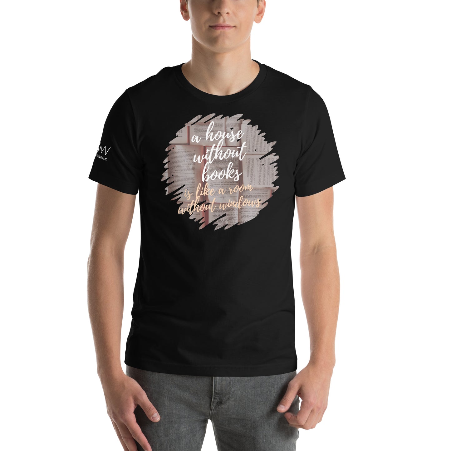 A House Without Books – Open Pages Black Motivational Men's T-Shirt