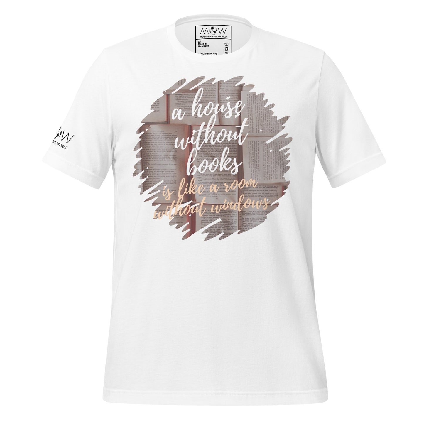 A House Without Books – Open Pages White Motivational Men's T-Shirt