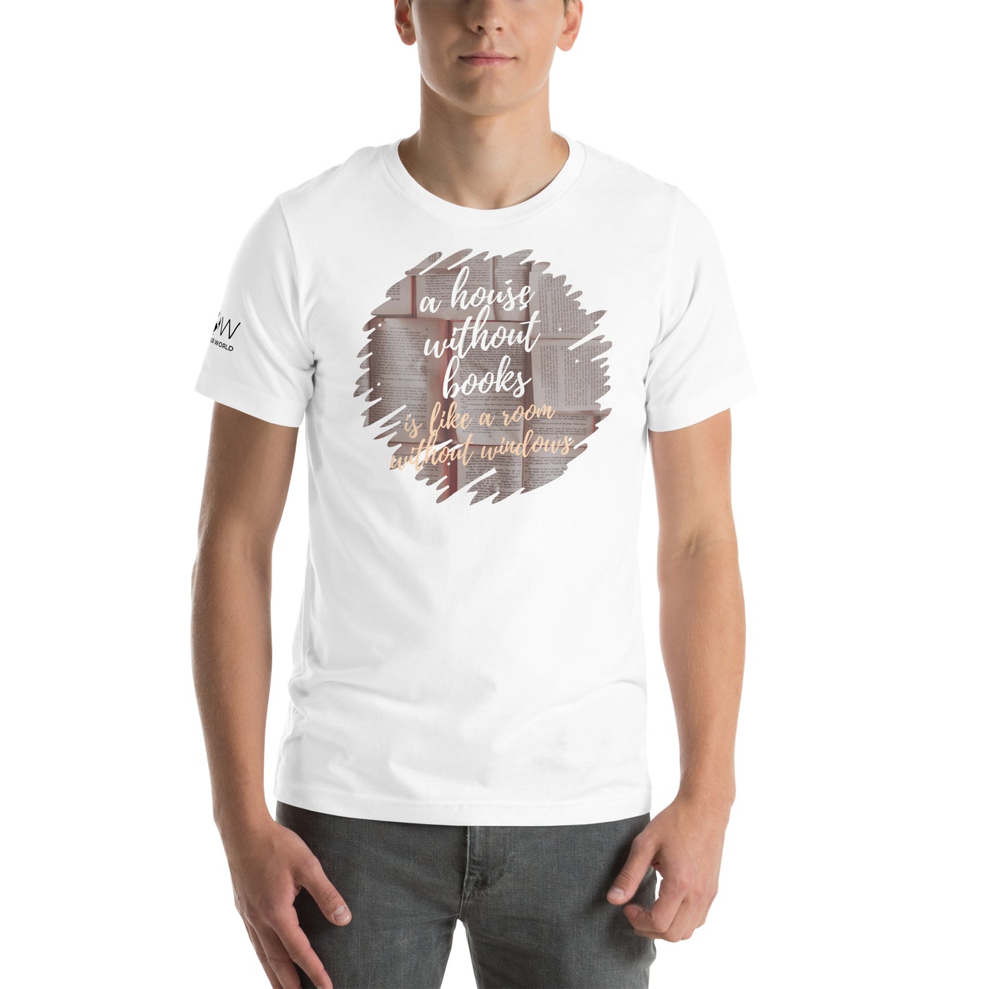 A House Without Books – Open Pages White Motivational Men's T-Shirt
