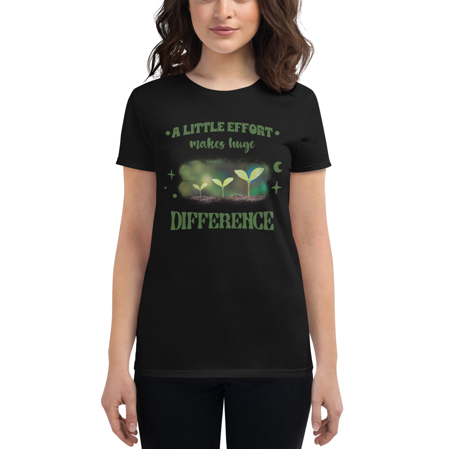 A Little Effort Makes a Huge Difference Women’s Motivational Black T-Shirt