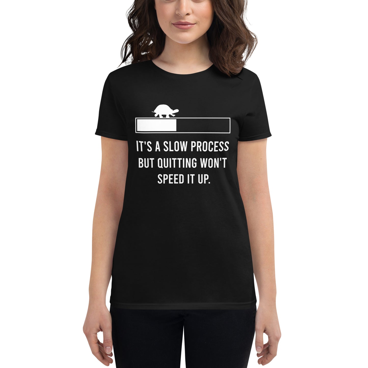 A Little Progress Each Day Women’s Motivational Black T-Shirt