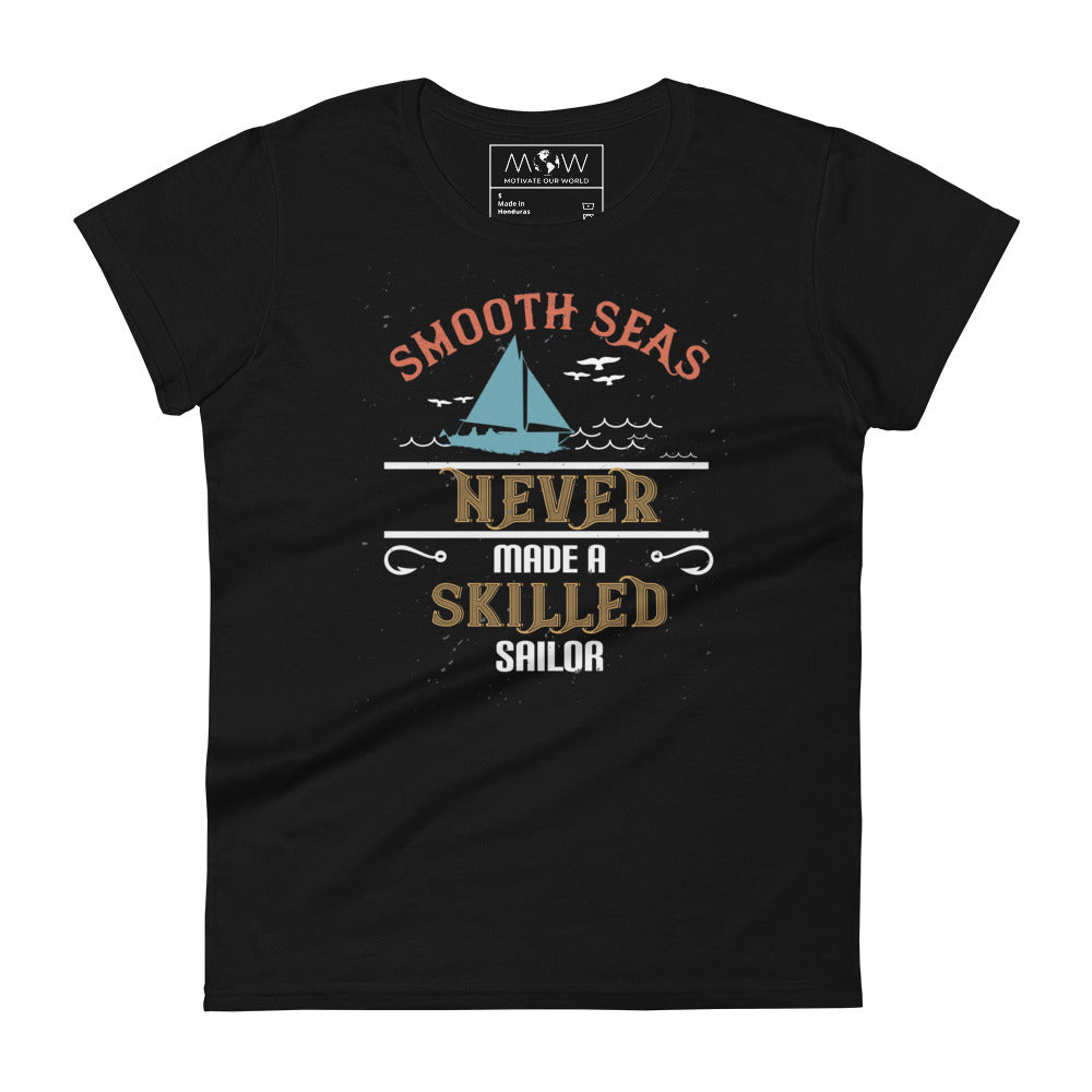A Skilled Sailor Women’s Motivational Black T-Shirt