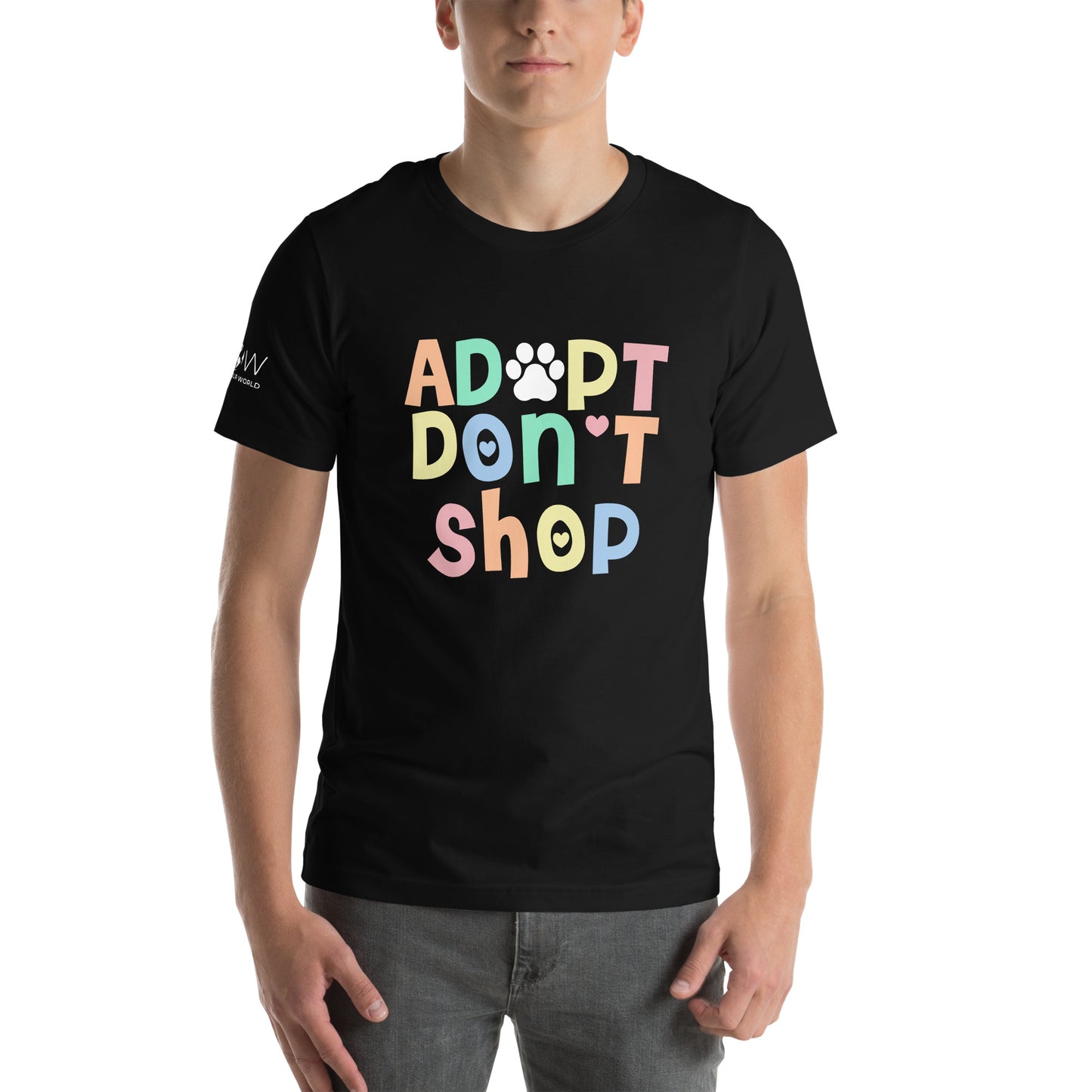 Adopt Don't Shop Men's Motivational Black T-Shirt