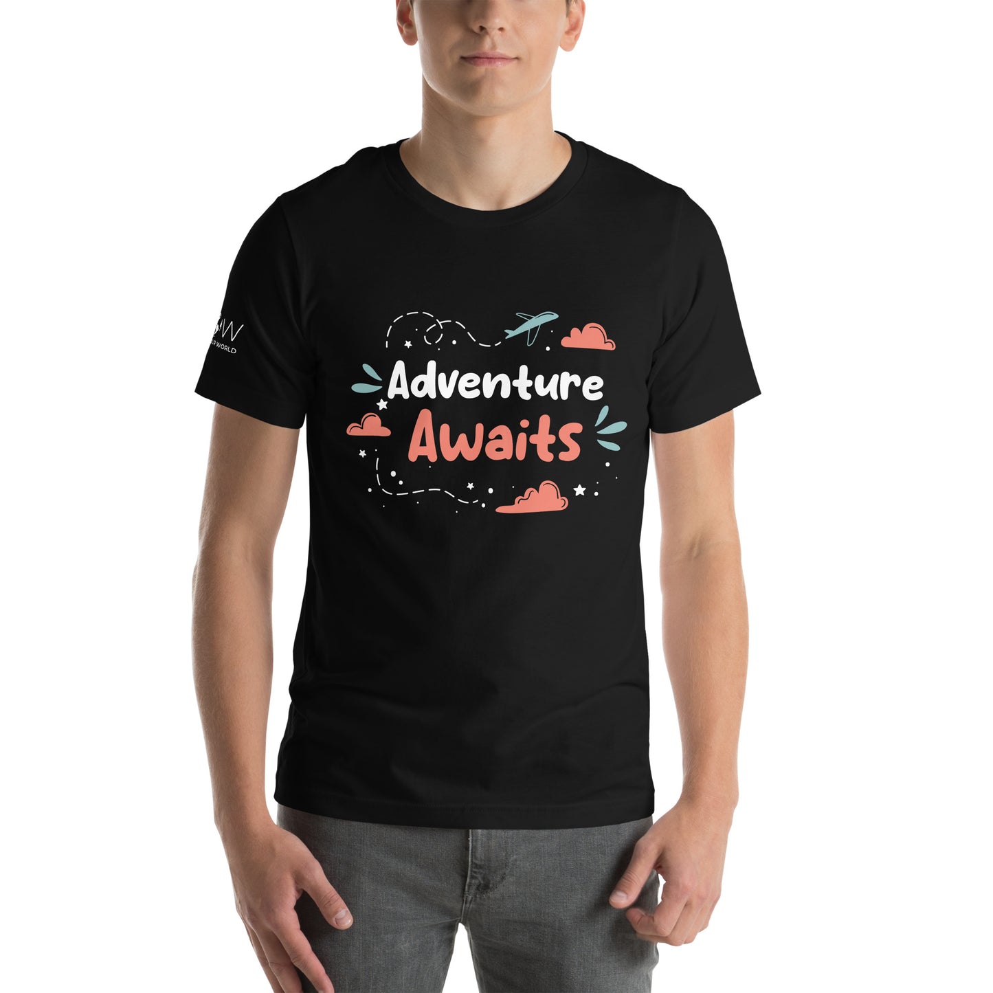 Adventure Awaits - Men's Motivational Black T-Shirt