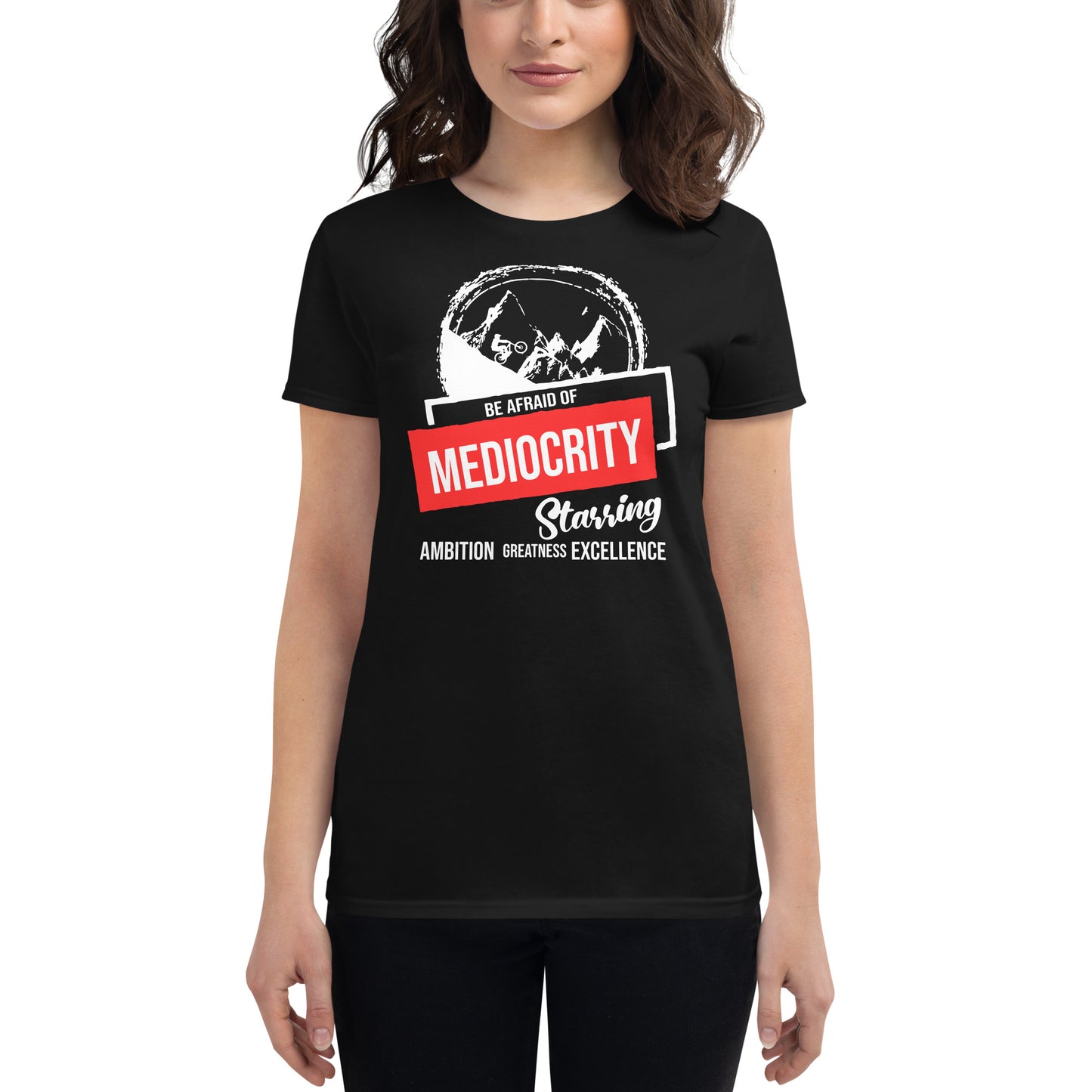 Ambition, Greatness, Excellence Women's Motivational Black T-Shirt