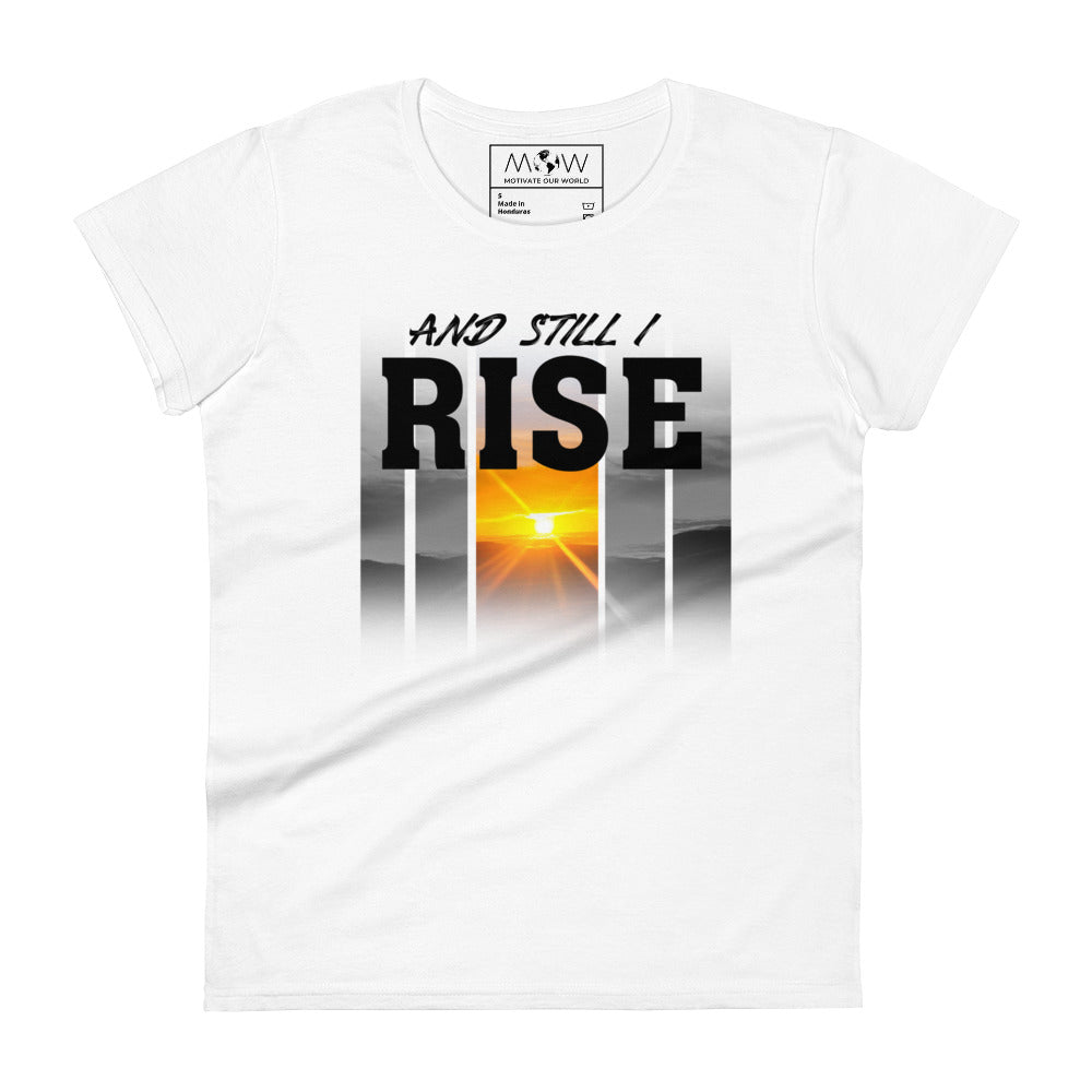 And Still I Rise Gradient Women’s Motivational White T-Shirt