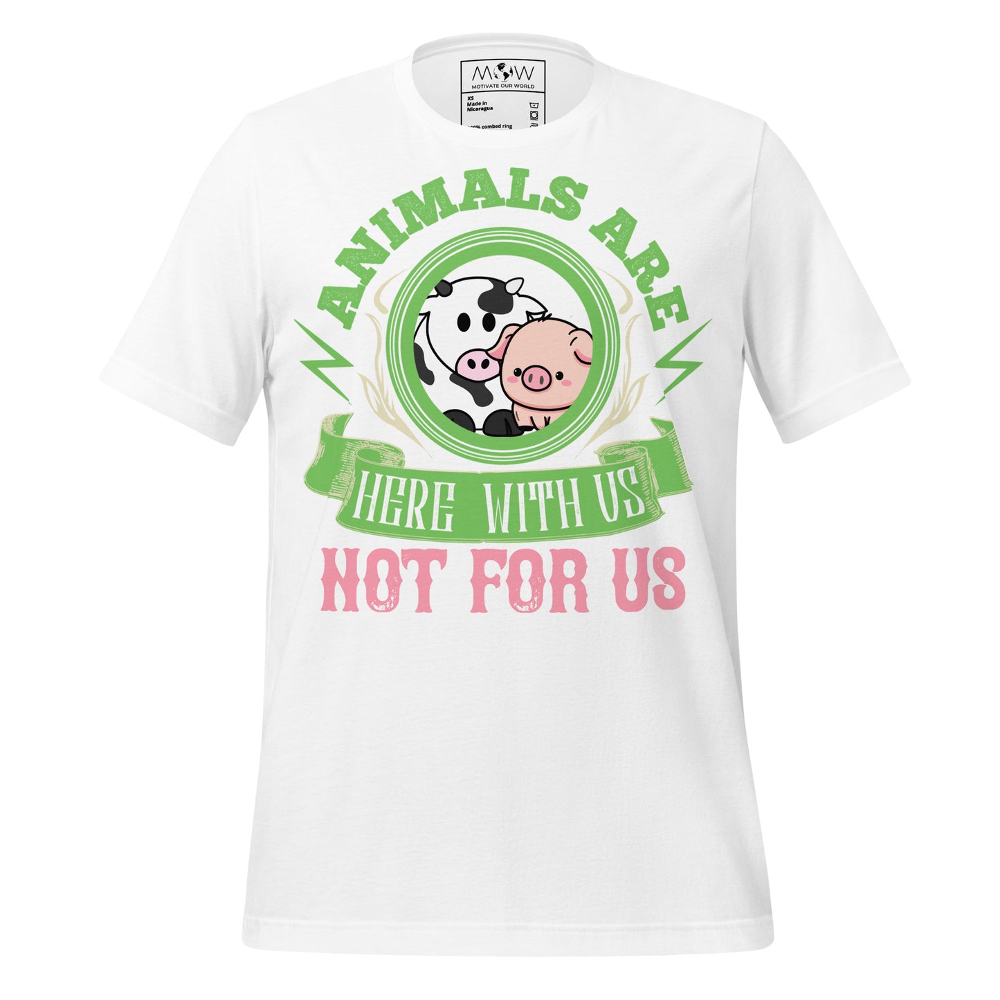 Animals Are Here With Us Farm Friends White Motivational Men's T-Shirt