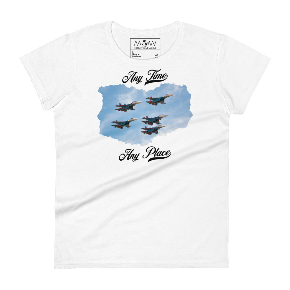Any Time - U.S Air Force Women's Motivational White T-Shirt