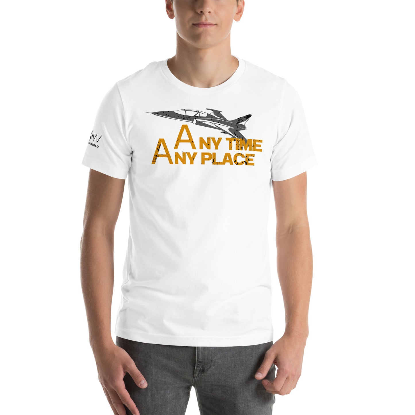 Any Time, Any Place Men's Motivational White T-Shirt