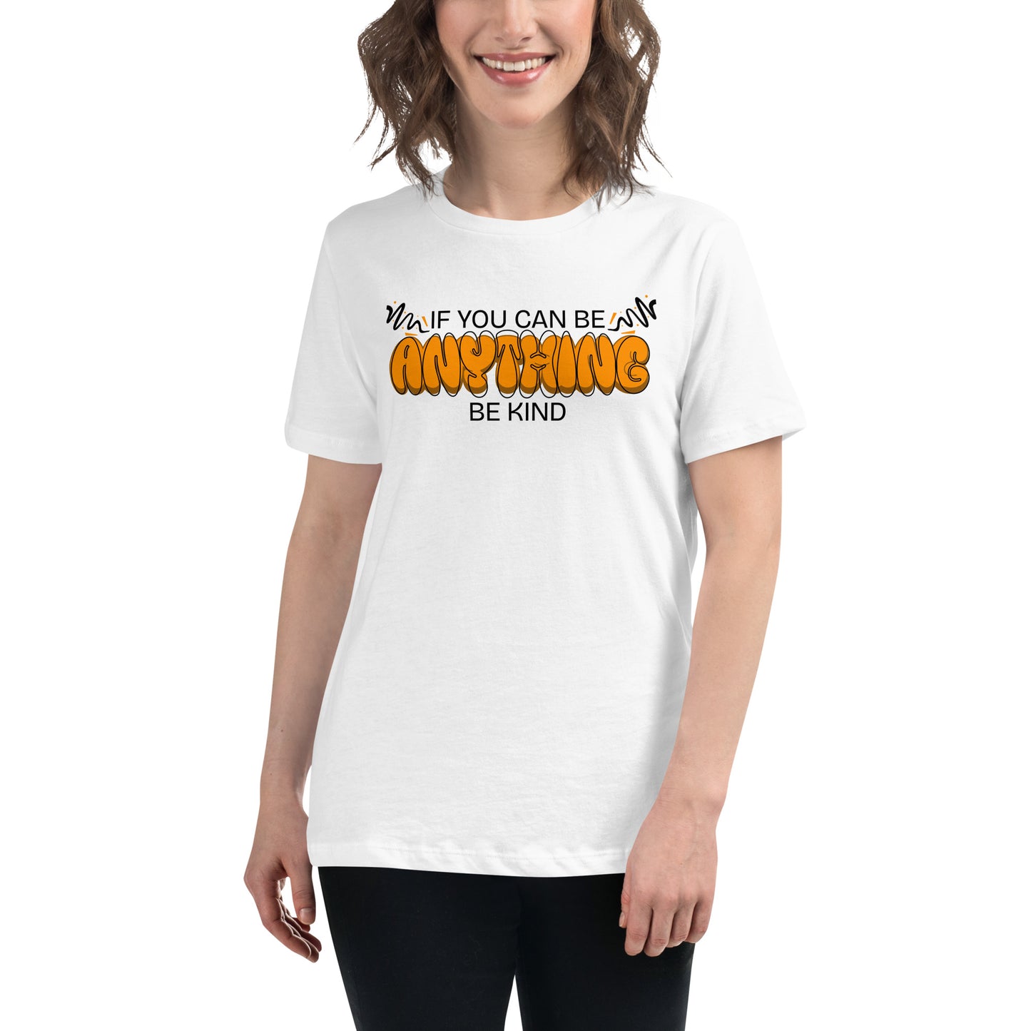 Anything (Bold Graffiti Design) White Motivational Women’s T-Shirt Lifestyle
