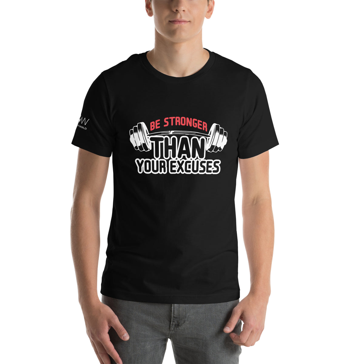 Be Stronger Men's Motivational Black T-Shirt