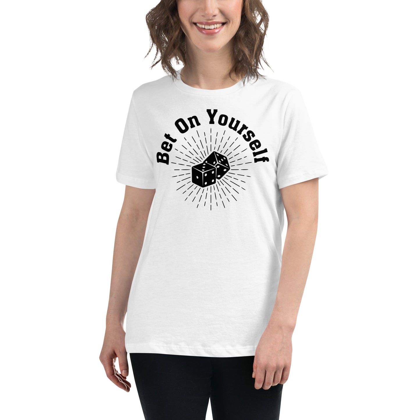Bet On Yourself White Motivational Women’s T-Shirt Lifestyle