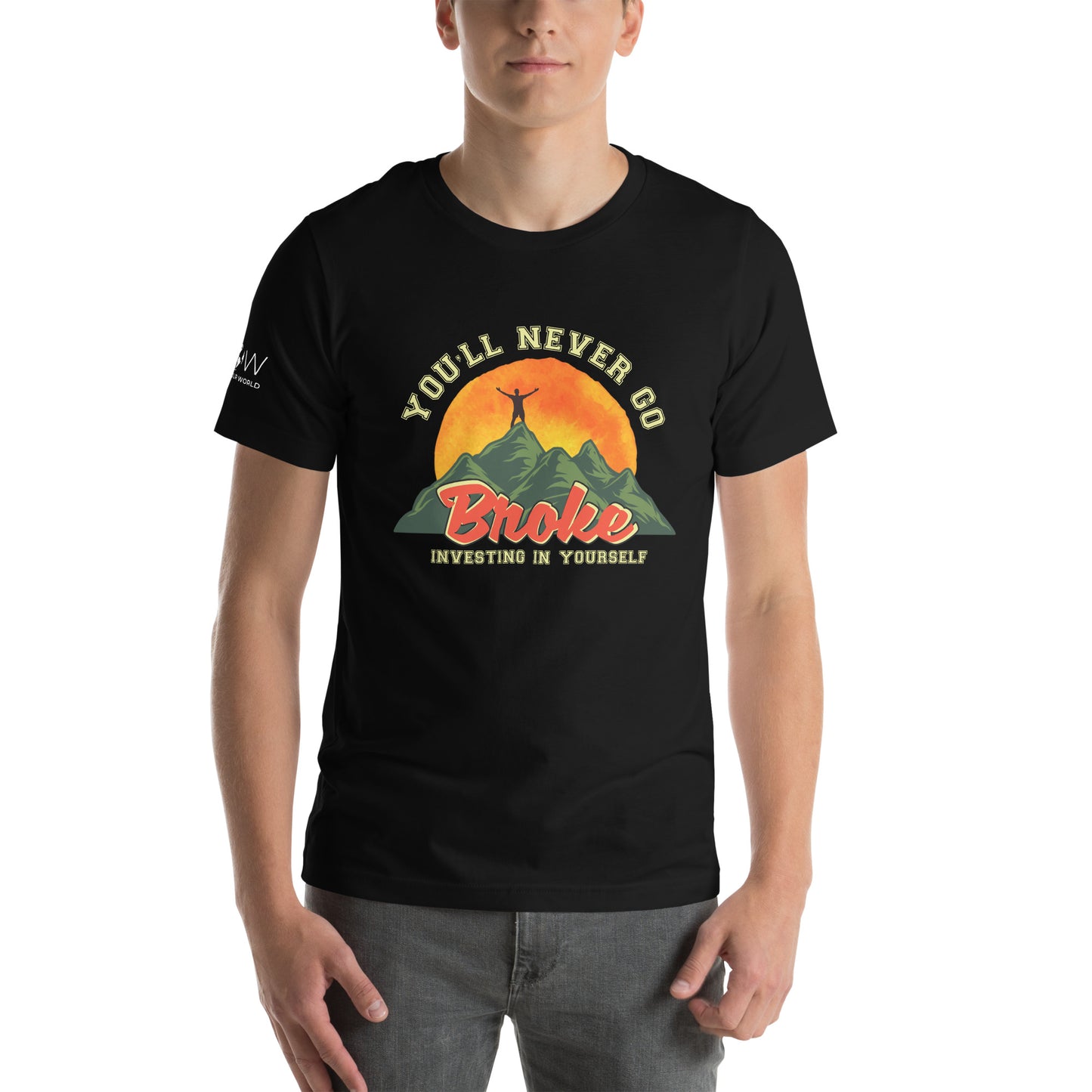 Broke but Unbroken Men's Motivational Black T-Shirt