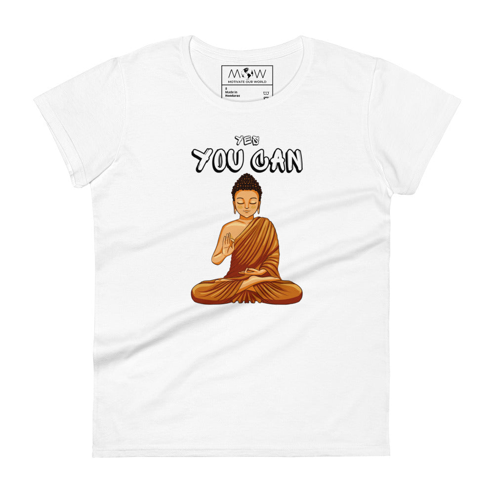 Buddha Serenity Women's Motivational White T-Shirt