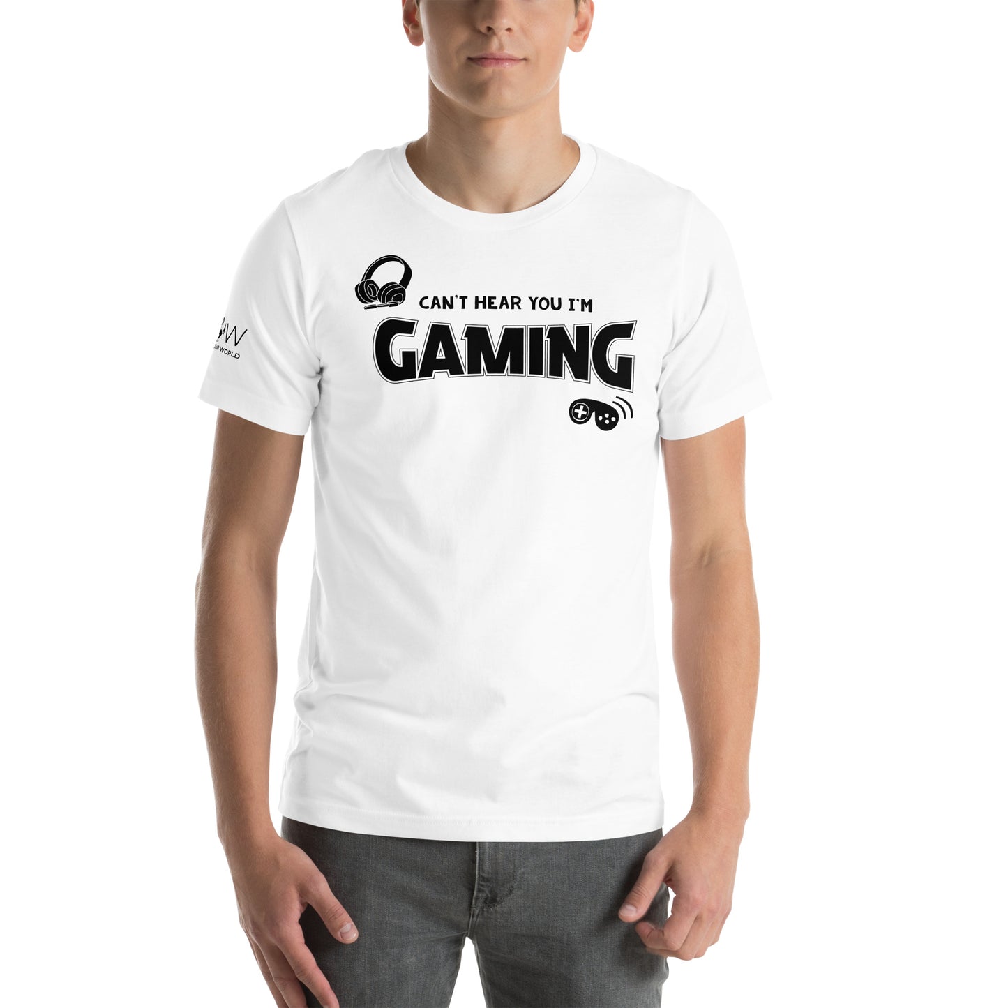 Can't Hear I'm Gaming White Motivational Men's T-Shirt