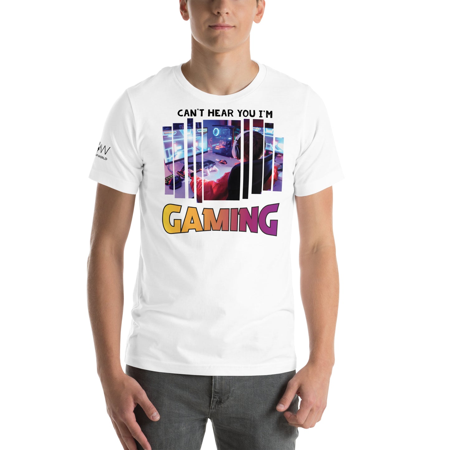 Can't Hear You I'm Gaming - Gaming Setup White Motivational Men's T-Shirt