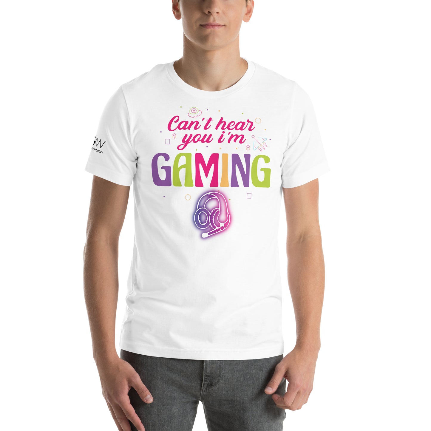 "Can't Hear You I'm Gaming" White Motivational Men's T-Shirt