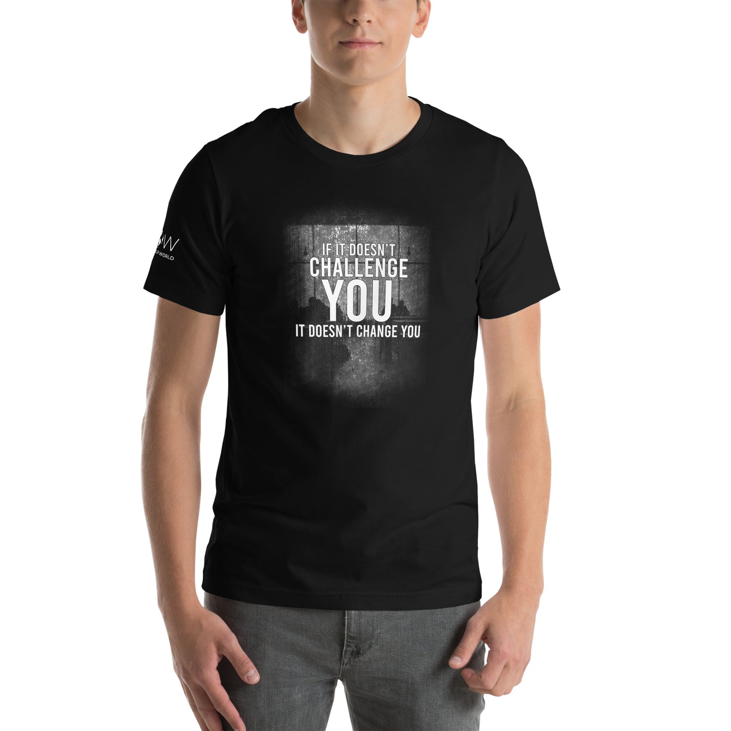 Challenge & Change Bold Men's Motivational Black T-Shirt