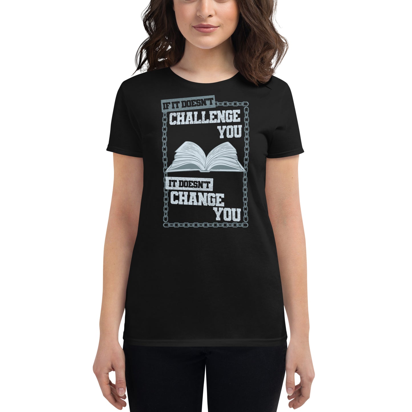 Challenge Yourself Women’s Motivational Black T-Shirt