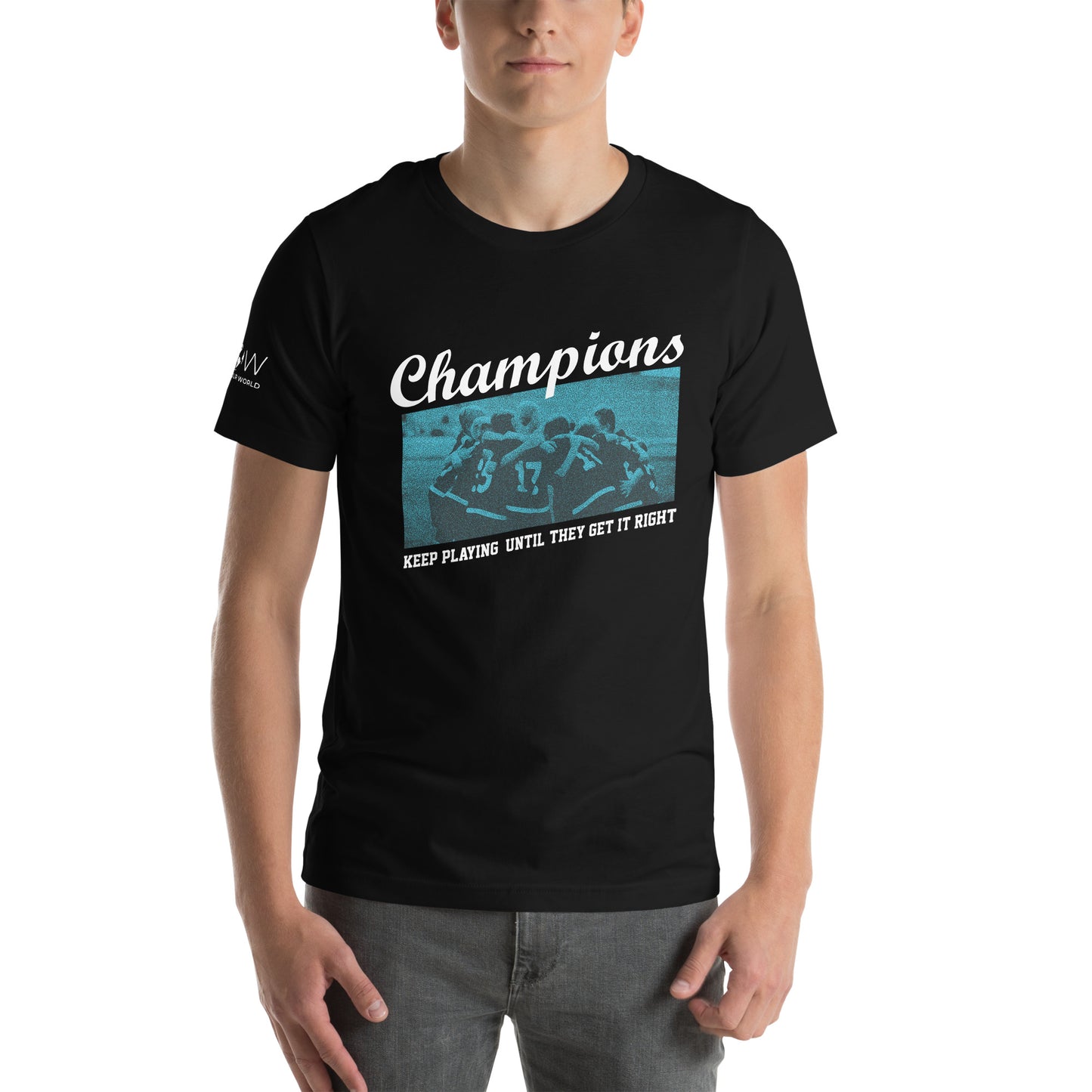 Champions Team Spirit Men's Motivational Black T-Shirt