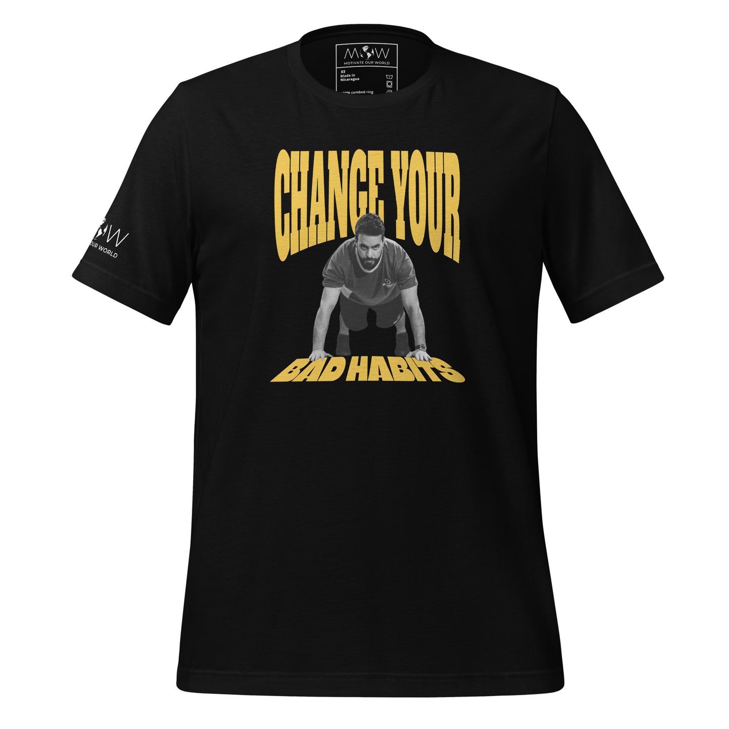 Change Your Bad Habits Men's Motivational Black T-Shirt