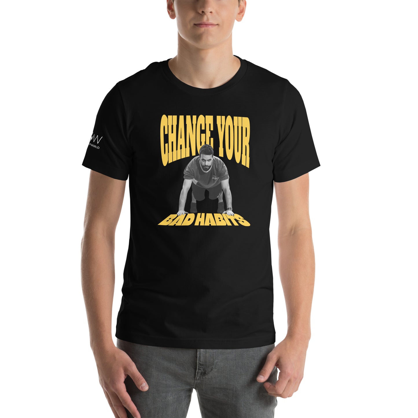 Change Your Bad Habits Men's Motivational Black T-Shirt