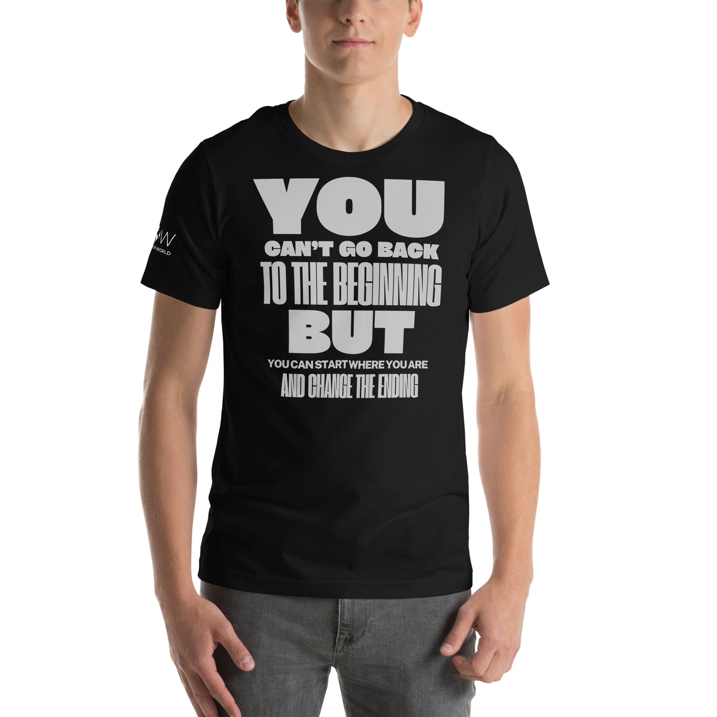 Change the Ending Bold Statement Black Motivational Men's T-Shirt