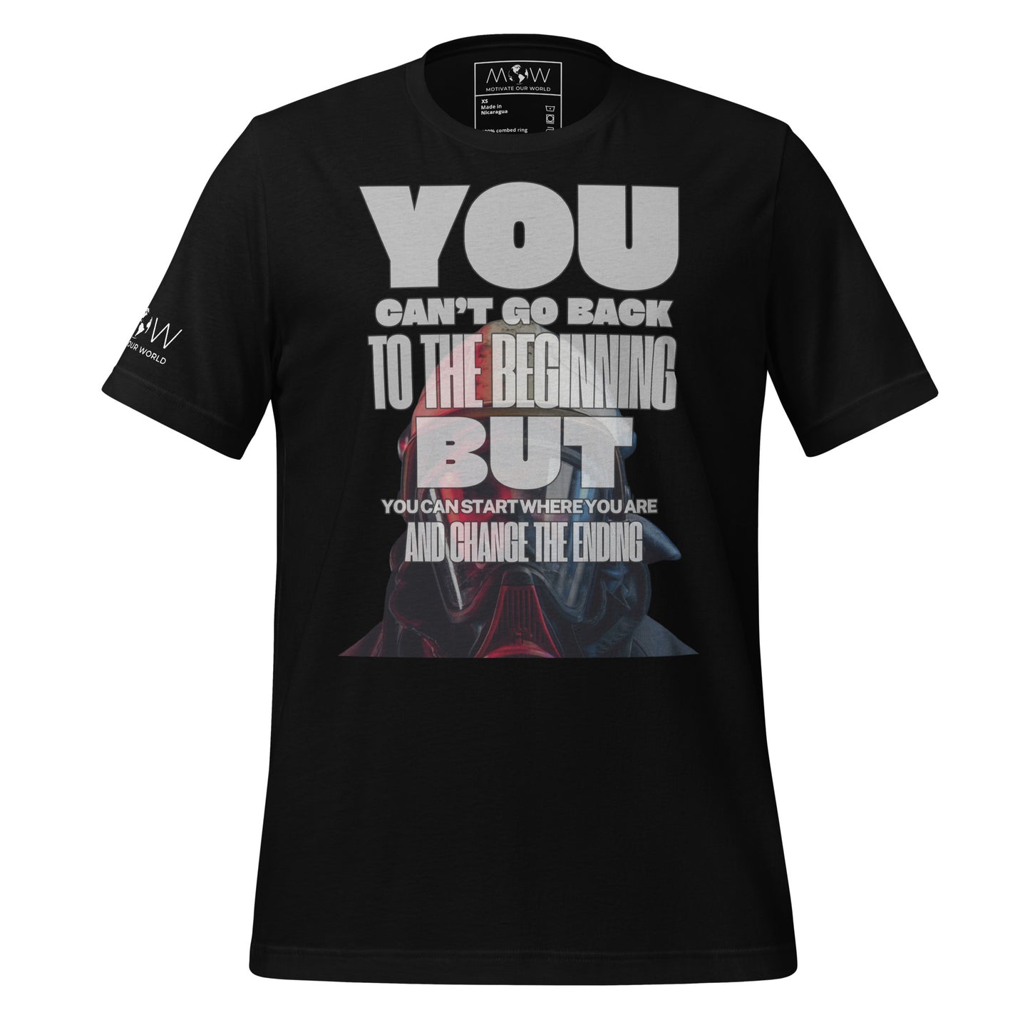 Change the Ending Firefighter Mask Black Motivational Men's T-Shirt