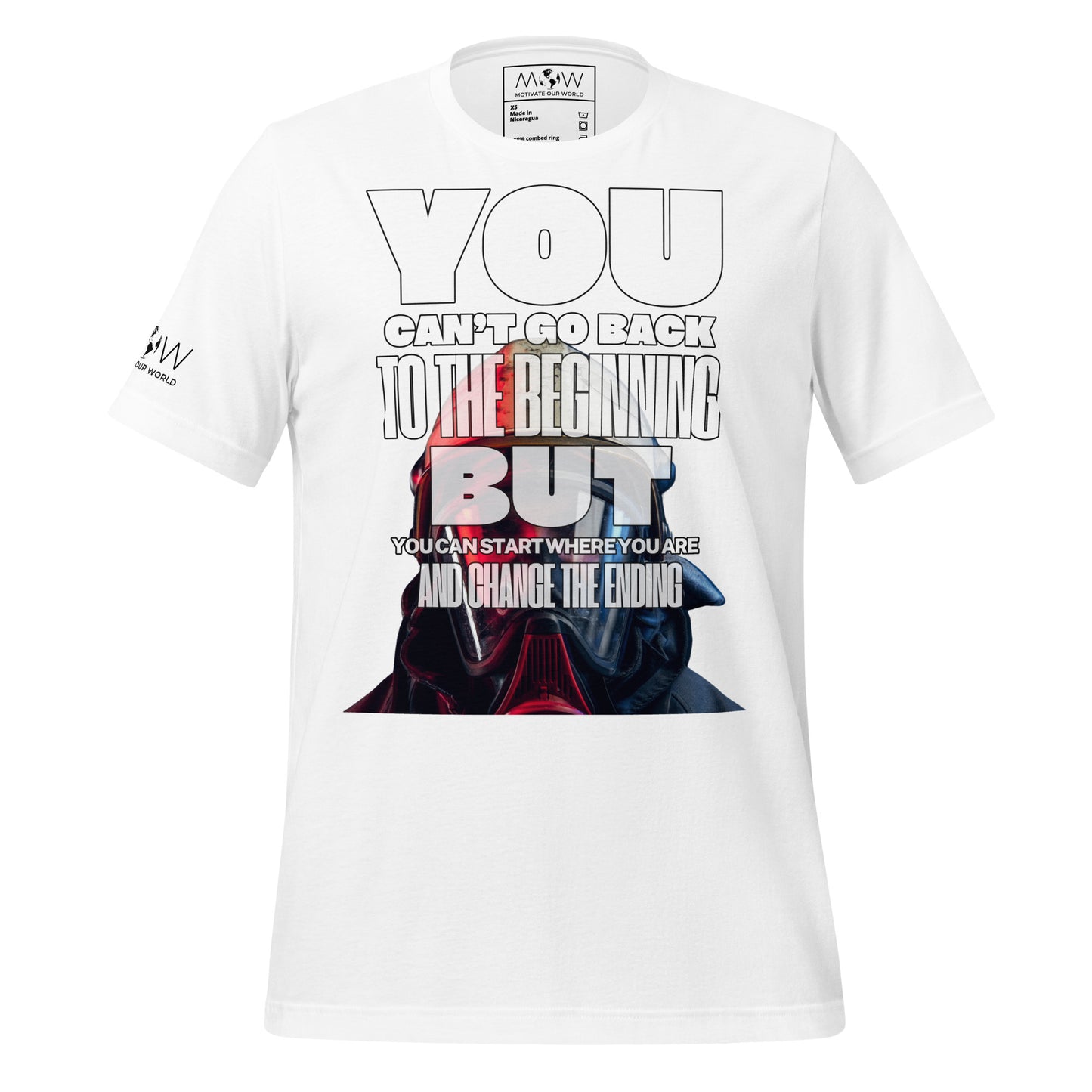 Change the Ending Firefighter Mask White Motivational Men's T-Shirt