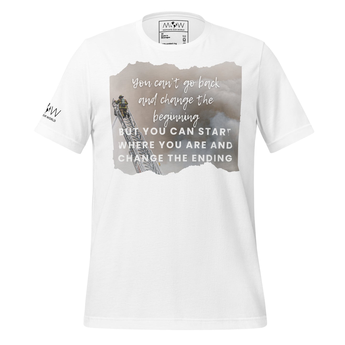 Change the Ending Firefighter Tribute White Motivational Men's T-Shirt