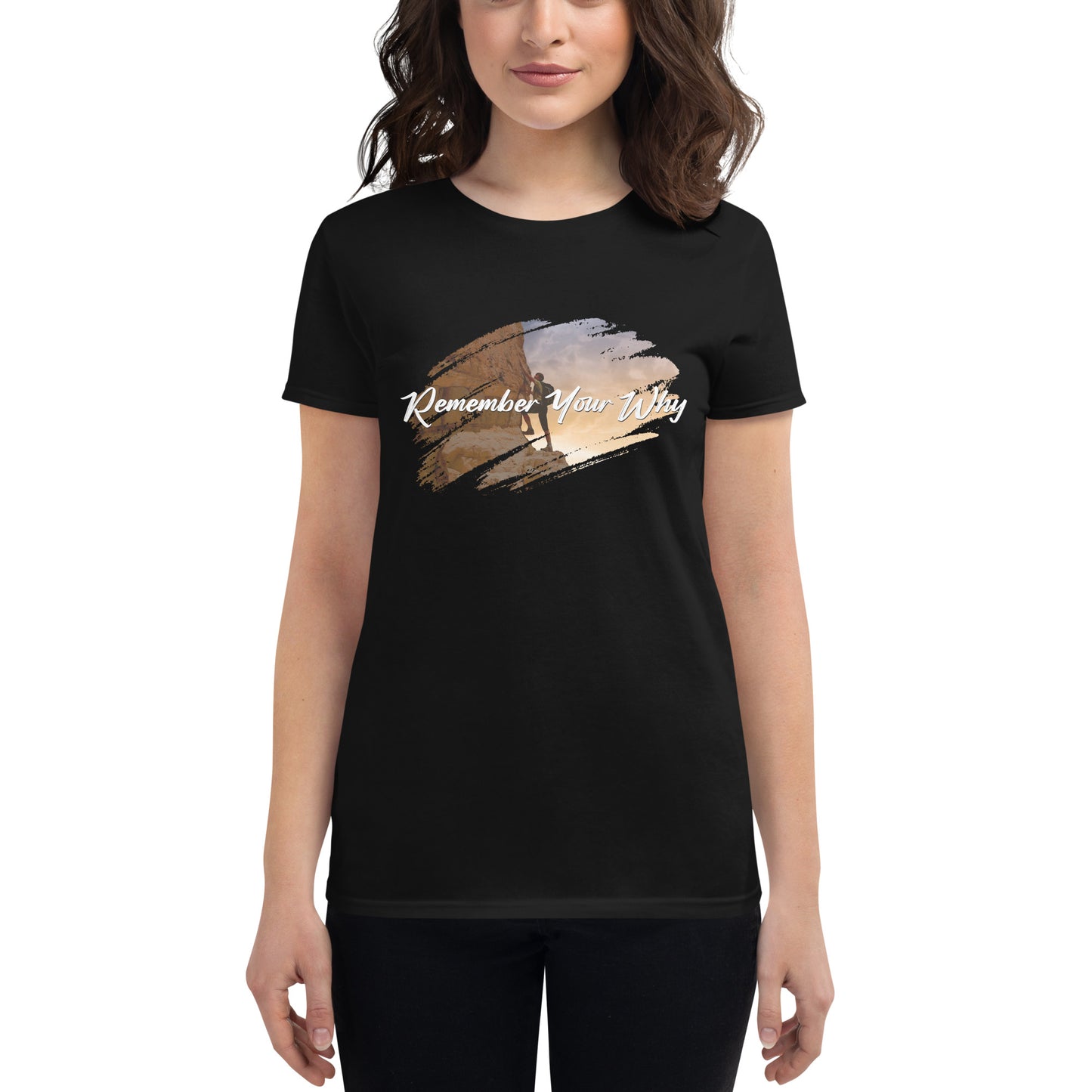 Climb Higher Women’s Motivational Black T-Shirt