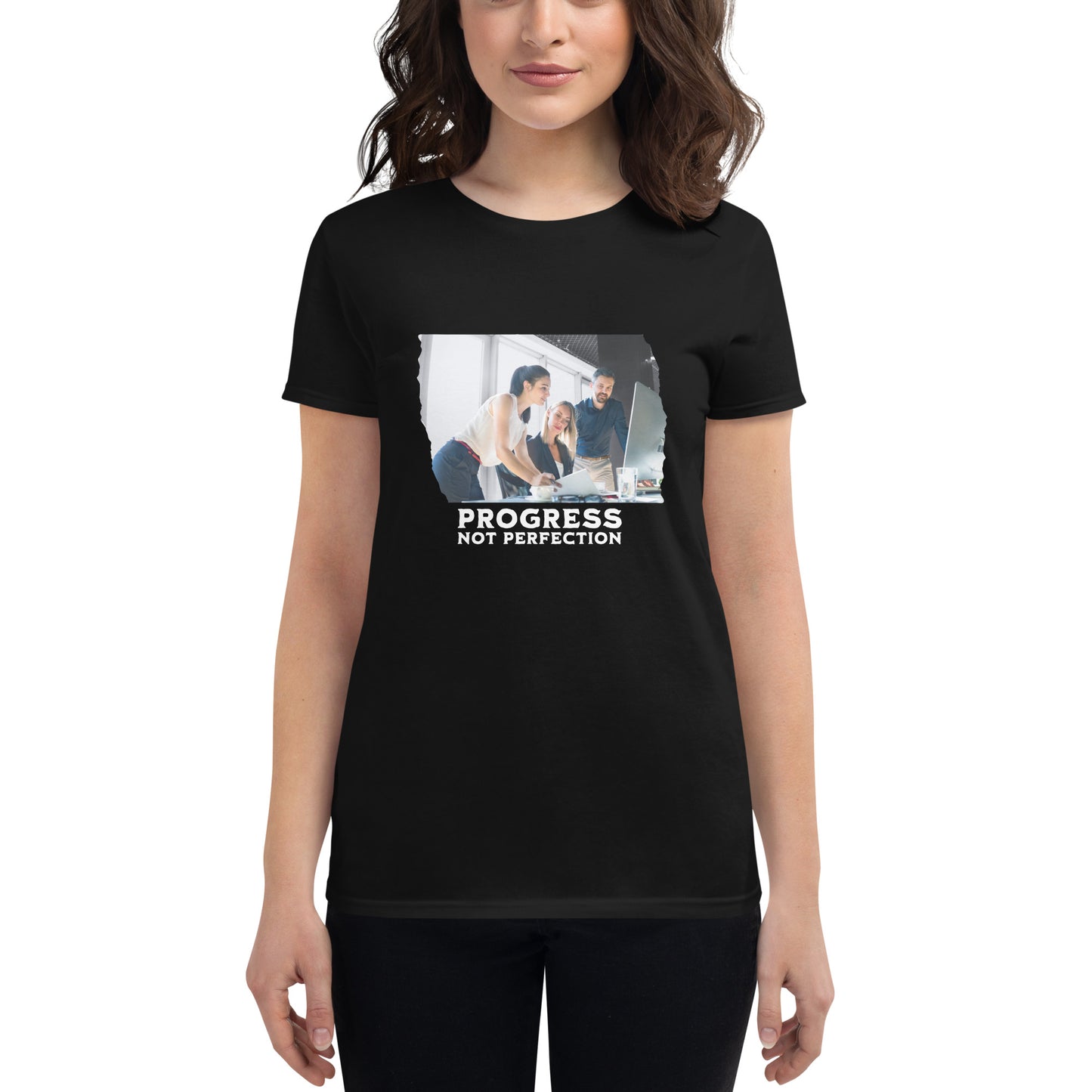Collaborate for Success Women’s Motivational Black T-Shirt