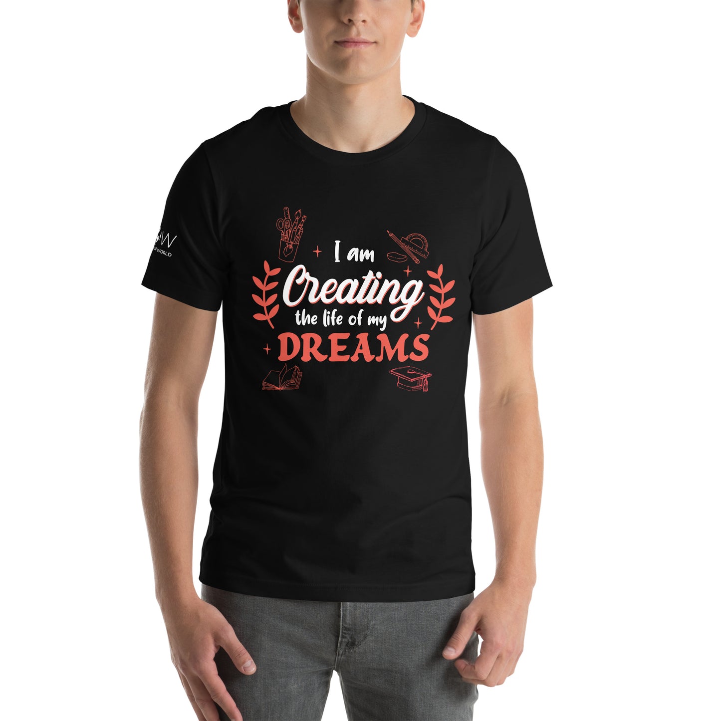 Creating My Dream Life Men's Motivational Black T-Shirt