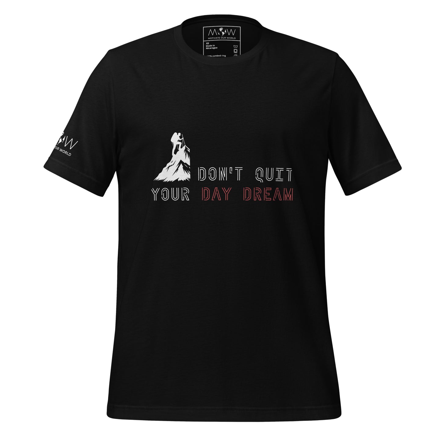Don’t Quit Your Daydream (Minimalist Neon Design) Men's Motivational Black T-Shirt