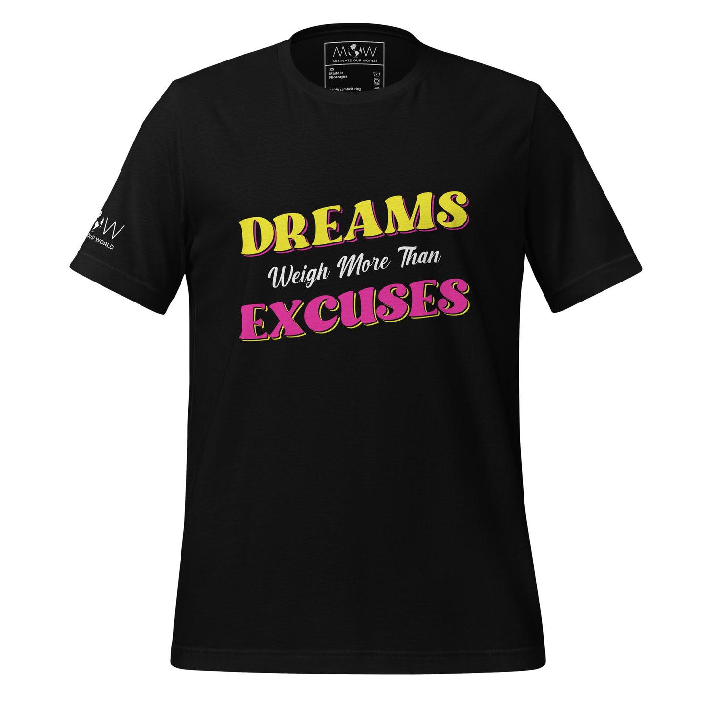 Dreams Weigh More Than Excuses II Men's Motivational Black T-Shirt