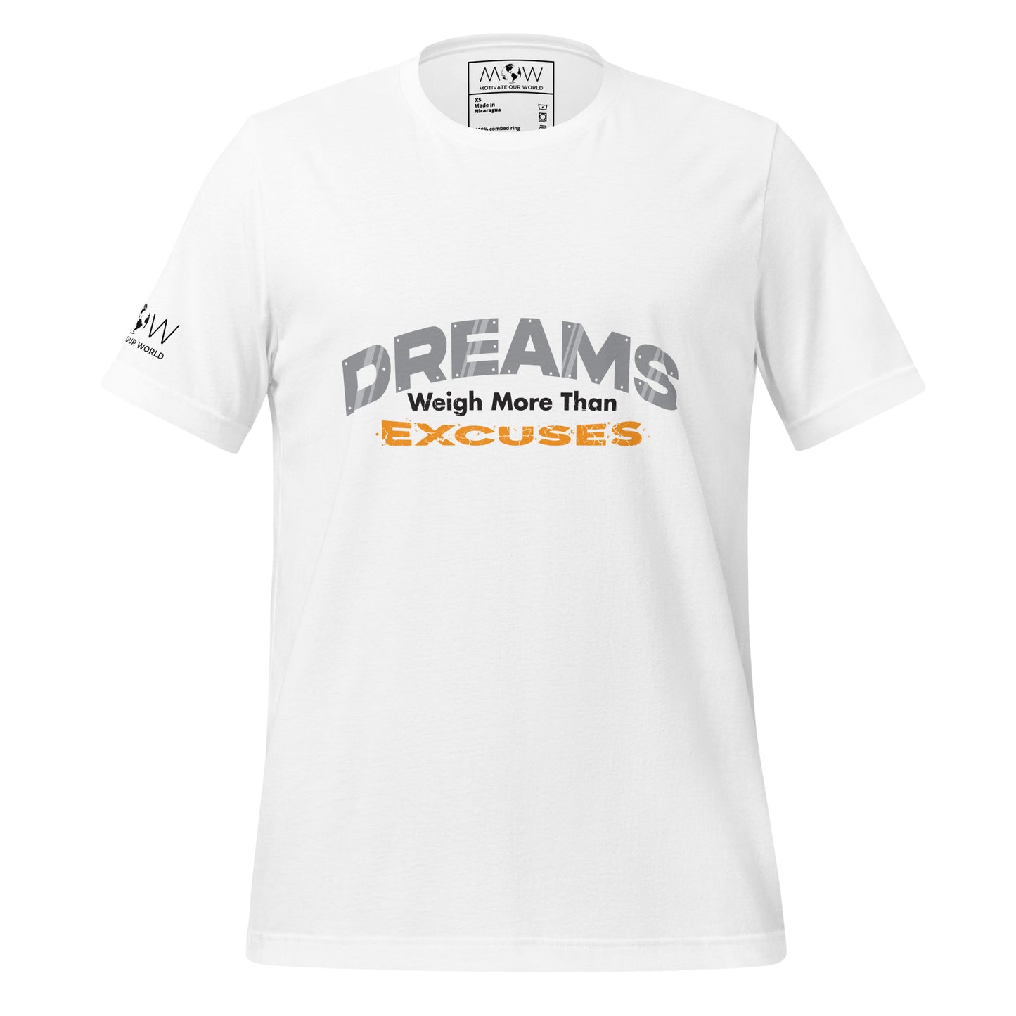 Dreams Weigh More Than Excuses Men's Motivational White T-Shirt