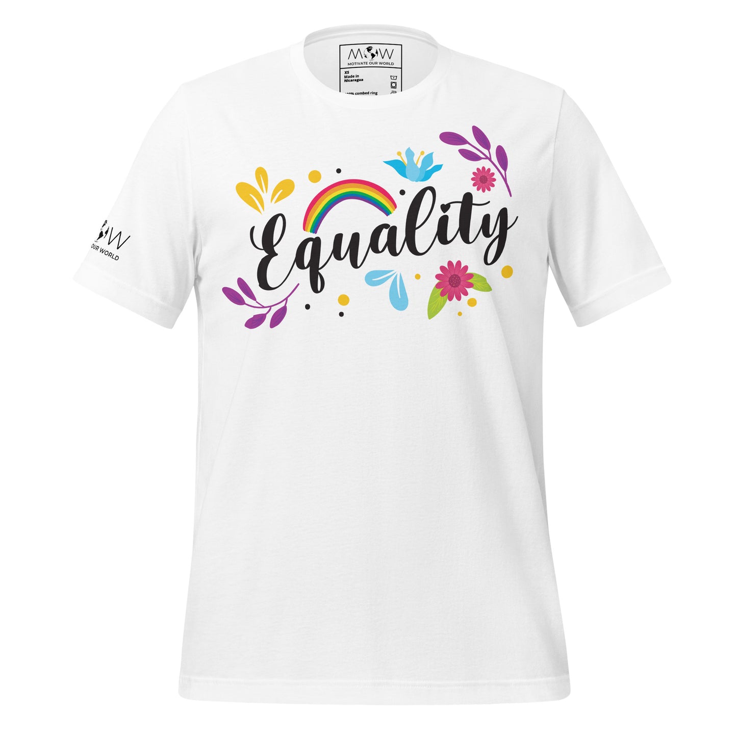 Equality - Floral Rainbow Edition White Motivational Men's T-Shirt