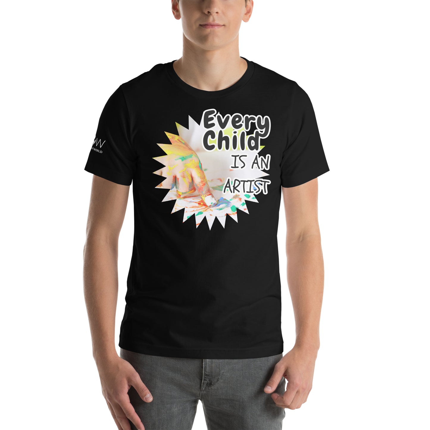 Every Child Is an Artist - Fingerpaint Edition Black Motivational Men's T-Shirt