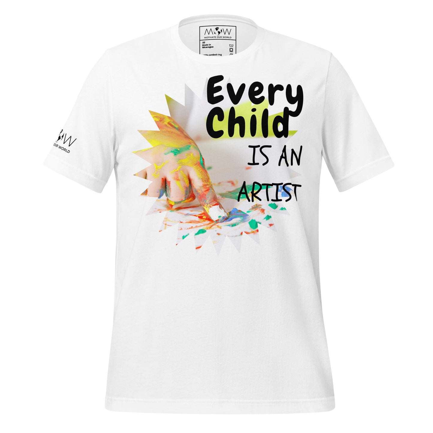 Every Child Is an Artist - Fingerpaint Edition White Motivational Men's T-Shirt