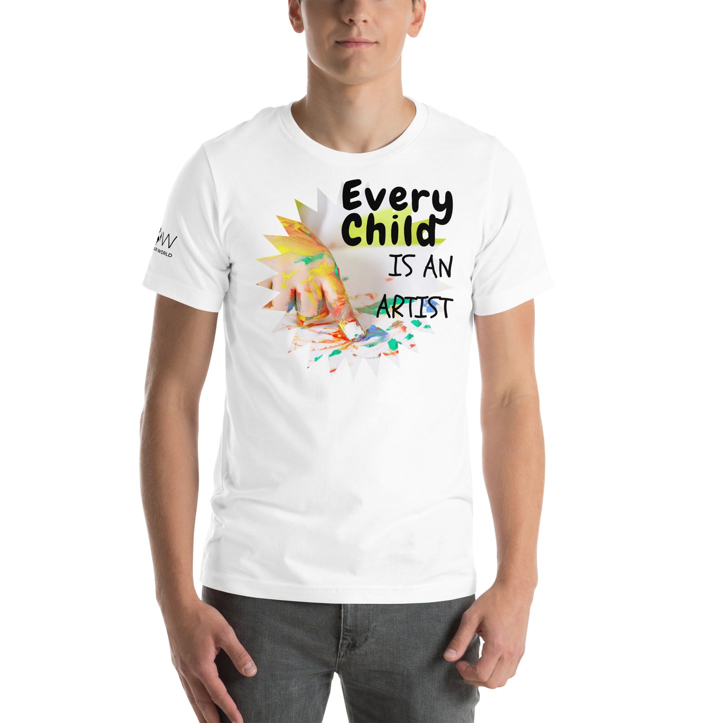 Every Child Is an Artist - Fingerpaint Edition White Motivational Men's T-Shirt