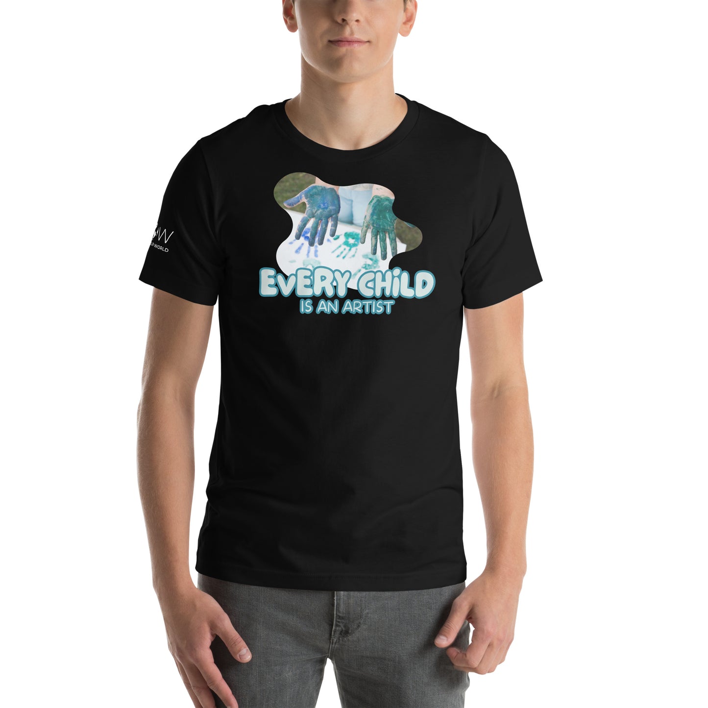 Every Child Is an Artist - Handprint Edition Black Motivational Men's T-Shirt
