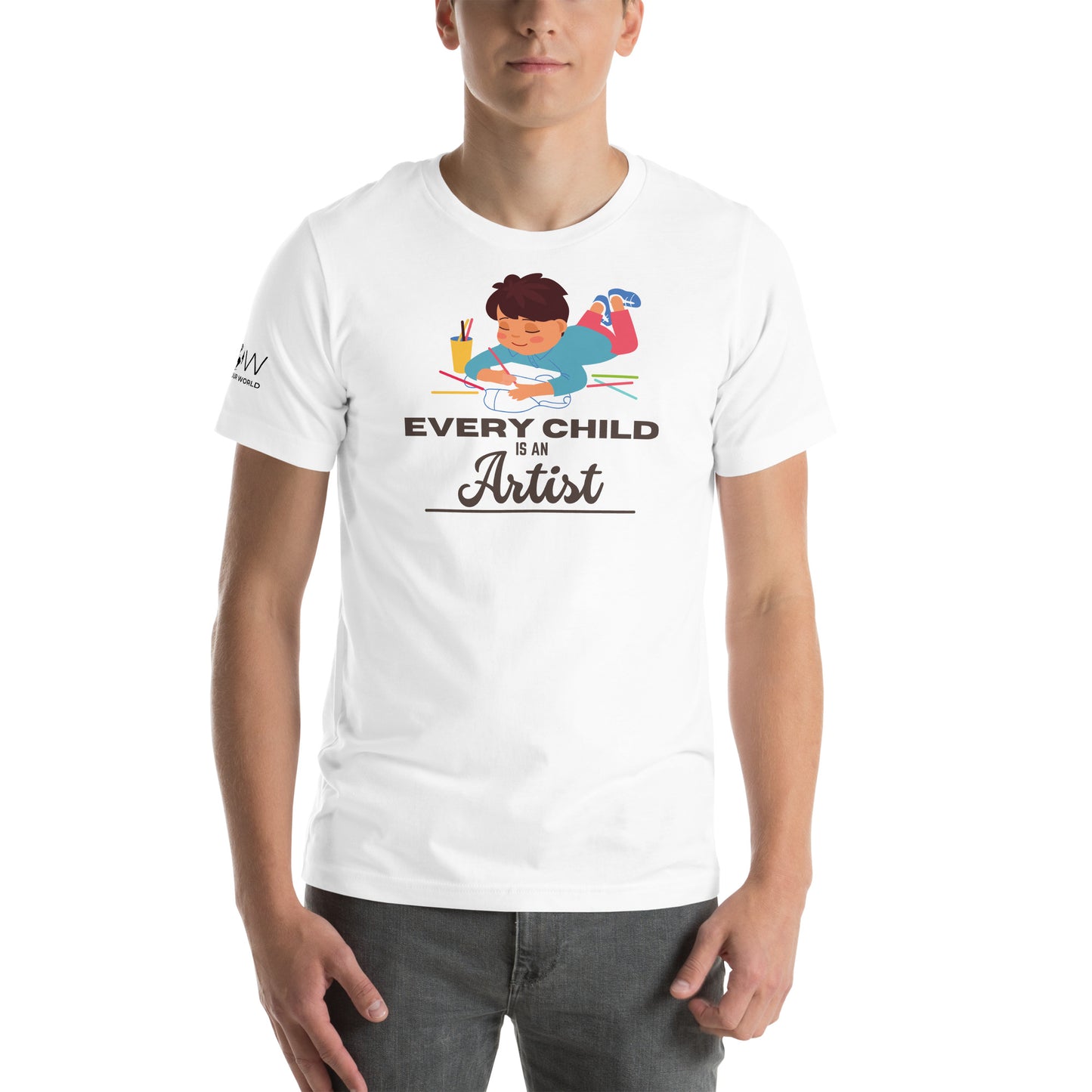 Every Child Is an Artist White Motivational Men's T-Shirt