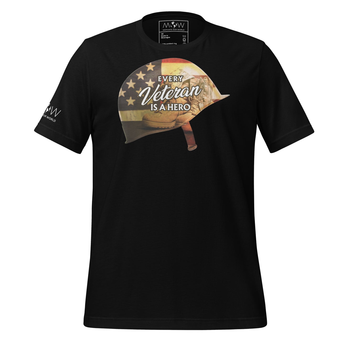 Every Veteran is a Hero III Men's Motivational Black T-Shirt