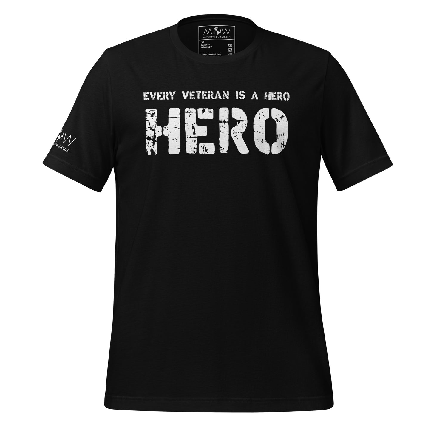 Every Veteran is a Hero II Men's Motivational Black T-Shirt