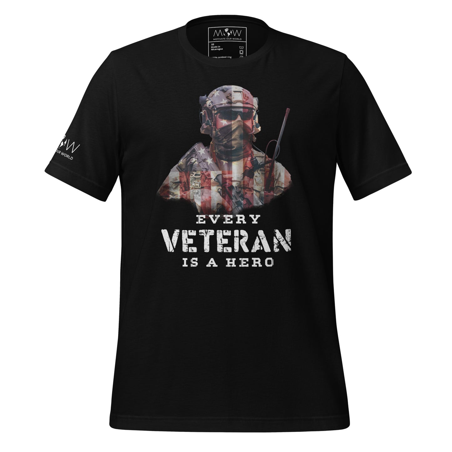 Every Veteran is a Hero IV Men's Motivational Black T-Shirt