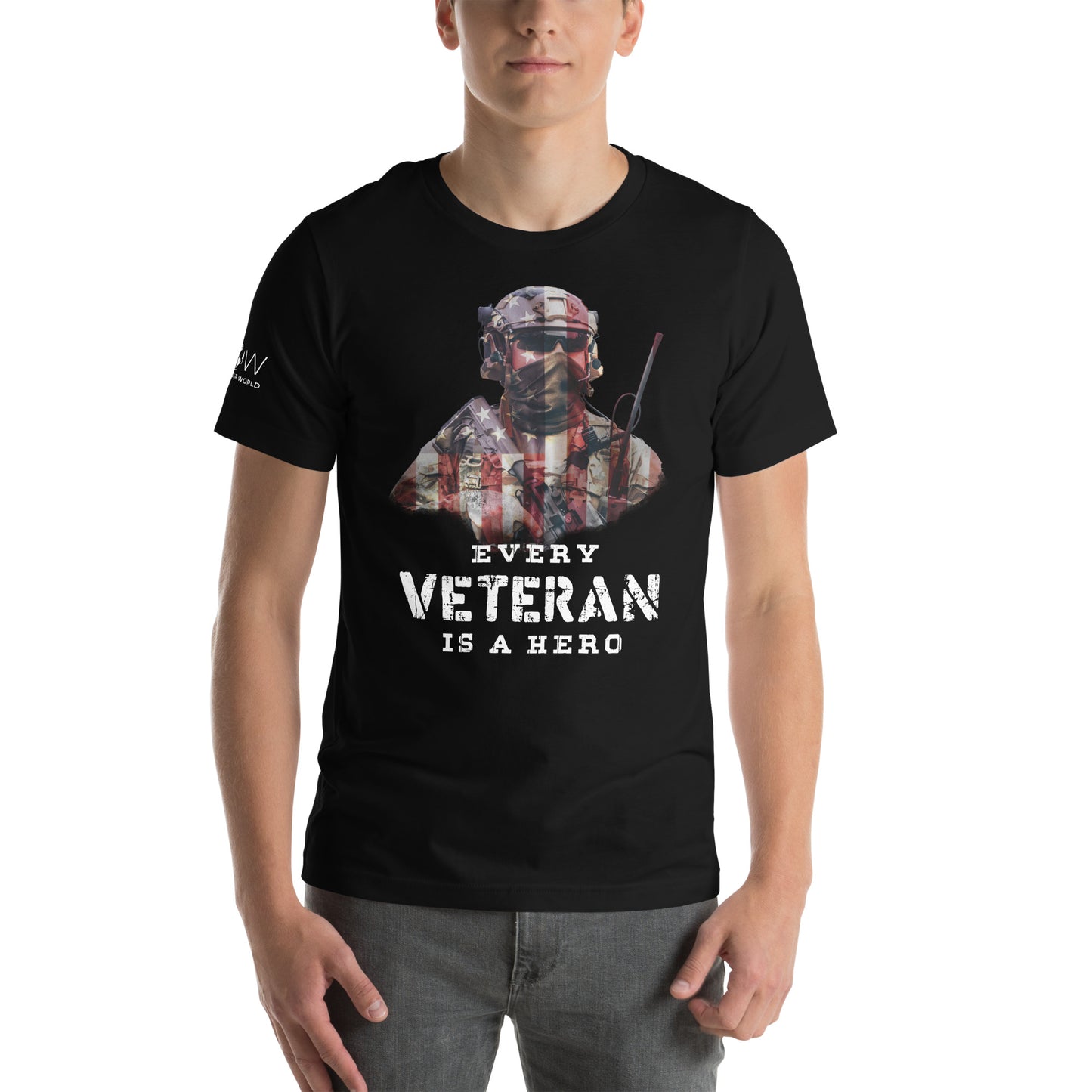 Every Veteran is a Hero IV Men's Motivational Black T-Shirt