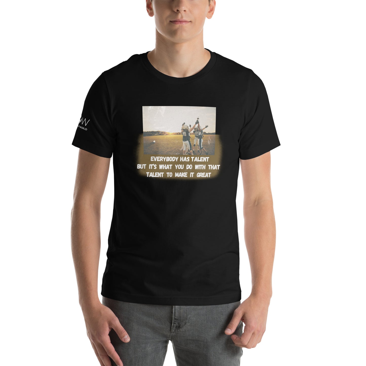 "Everybody Has Talent" Football Motivational Black T-Shirt