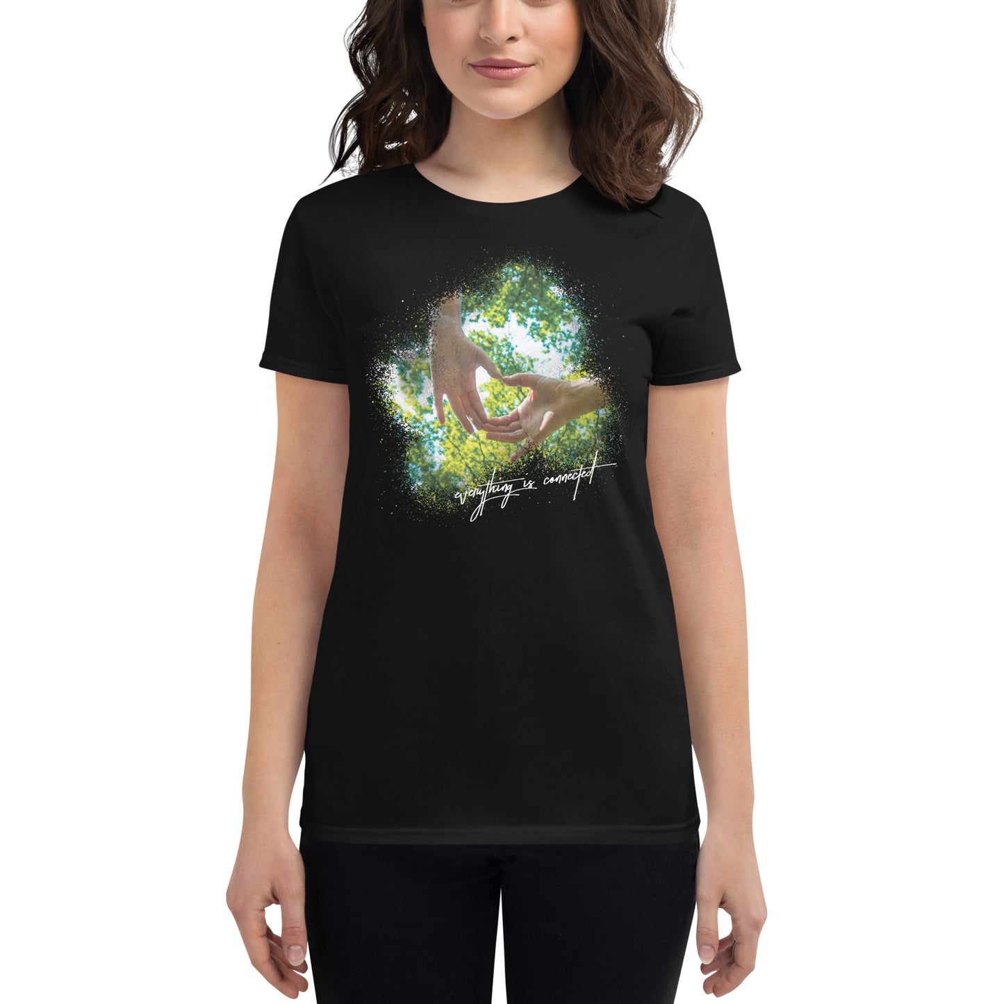 Everything Is Connected Women’s Motivational Black T-Shirt